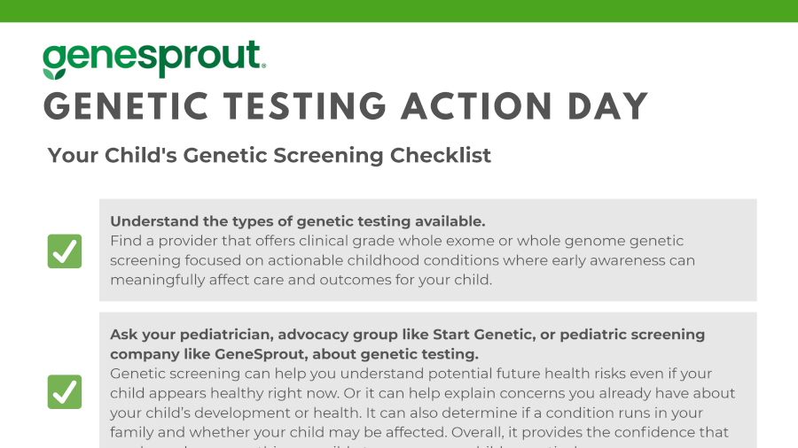 GeneSprout Celebrates Genetic Testing Action Day (July 25th)